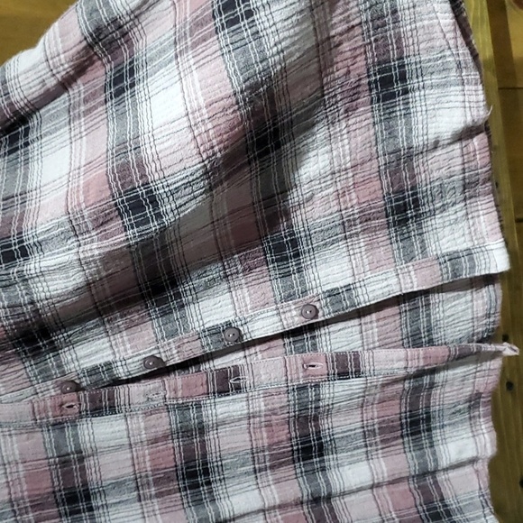 GARNET HILL PLUS SIZE 14 PLAID SHIRT DRESS PINK BLACK GRAY LONG SLEEVE PLAID - Picture 6 of 11